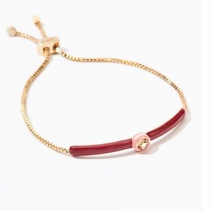 Stella & Dot Enamel Slider Bracelet burgundy